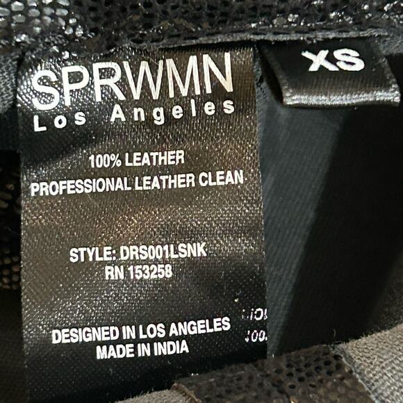 Revolve SPRWMN Goth Leather Bustier Mini Cocktail Dress XS Black NYE Designer‎ - Picture 10 of 10